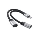 Adaptador Hrebos Hs-229 Usb-c Para P2 E Usb-c Preto