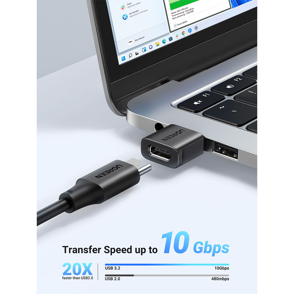 Adaptador Otg Ugreen,usb-c Fêmea Para Usb-a Macho Us701