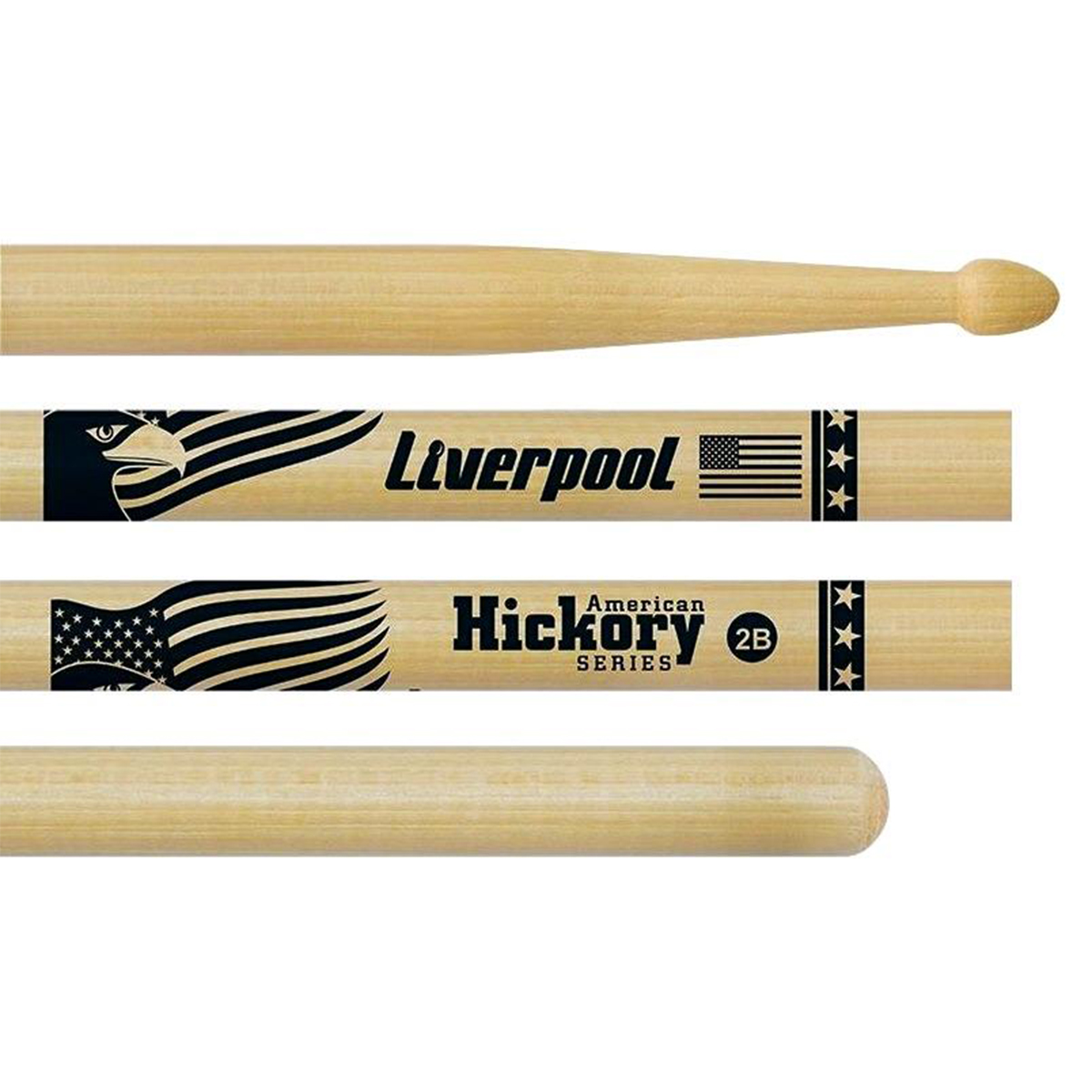 Baqueta Bateria Liverpool American Hickory 2b Ponta Madeira