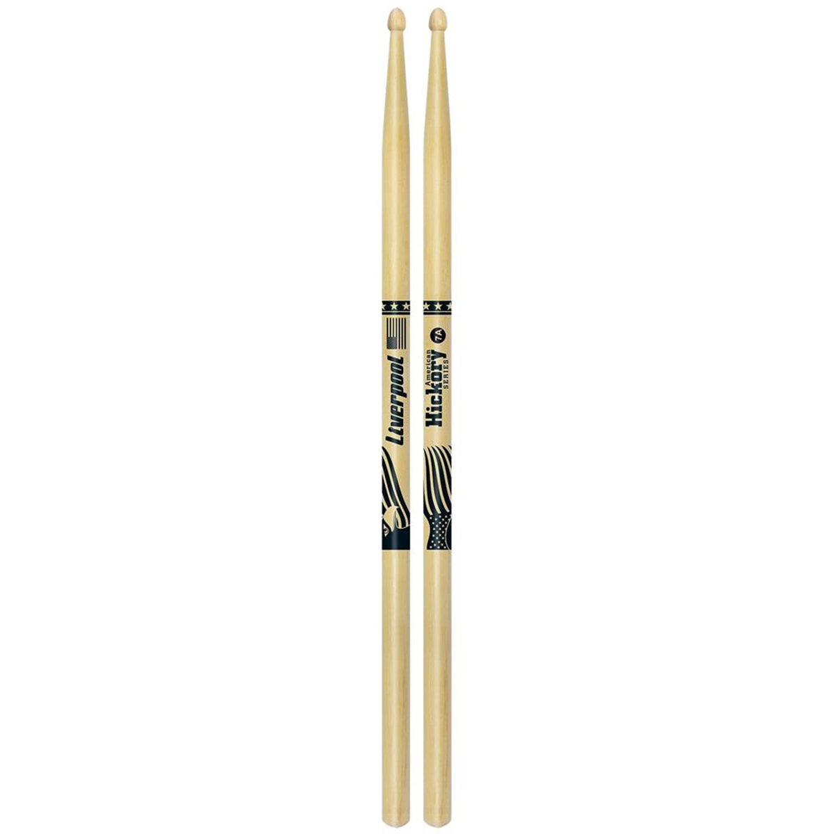 Baqueta Bateria Liverpool American Hickory 7a Ponta Madeira