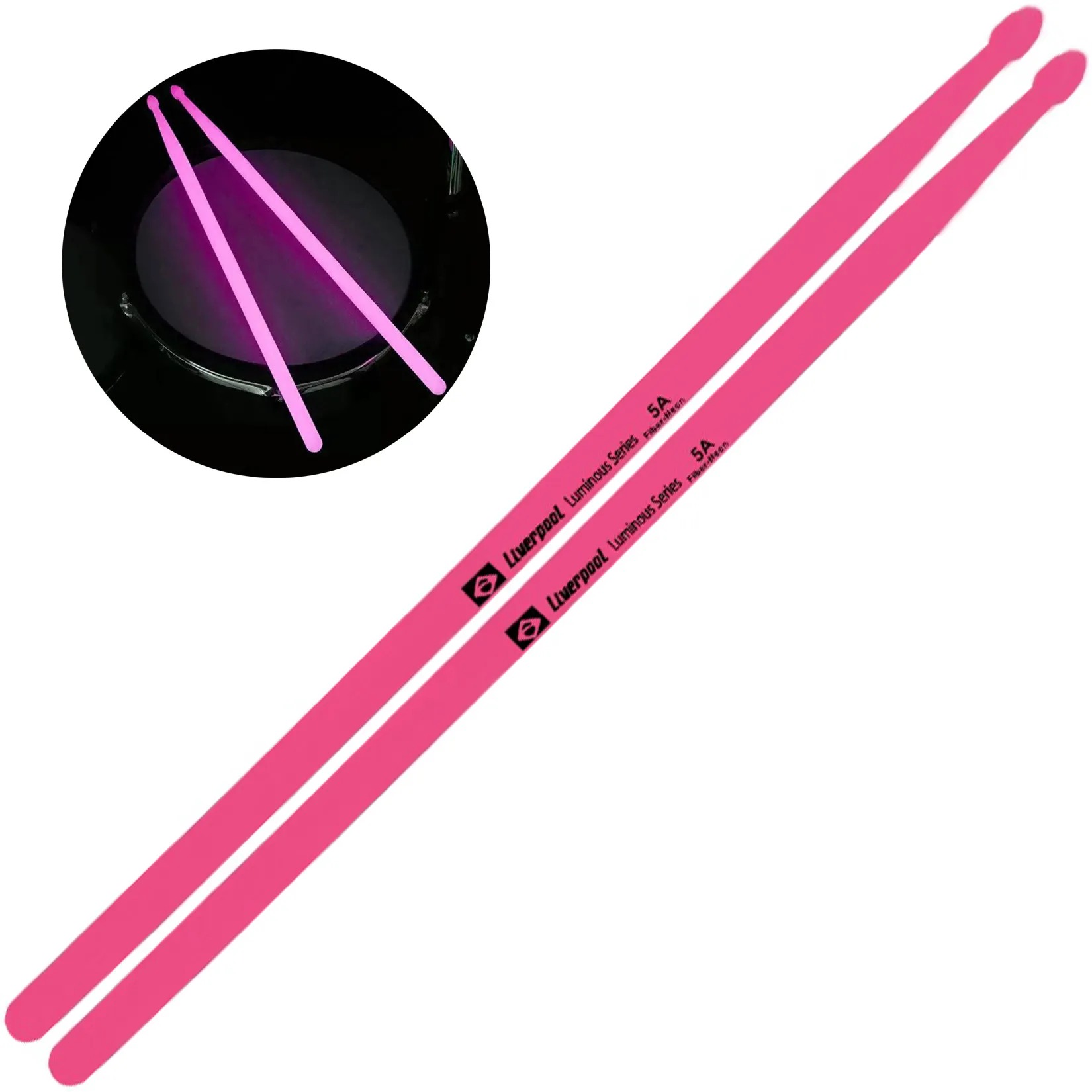 Baqueta Para Bateria Luminous Fiber Neon Pink 5a Liverpool