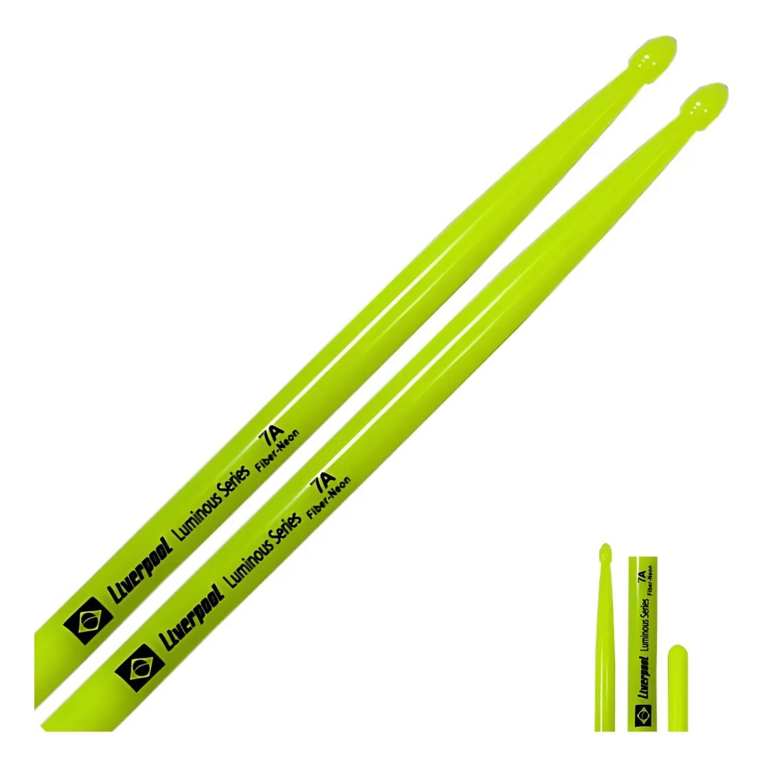 Baqueta Para Bateria Luminous Fiber Neon Verde 7a Liverpool