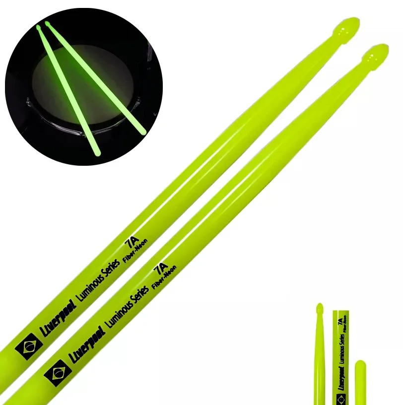 Baqueta Para Bateria Luminous Fiber Neon Verde 7a Liverpool