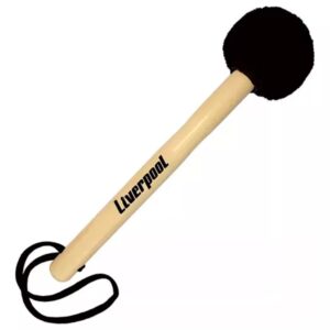Baqueta Liverpool Maçaneta Para Bumbo Marfim 300mm Pelucia