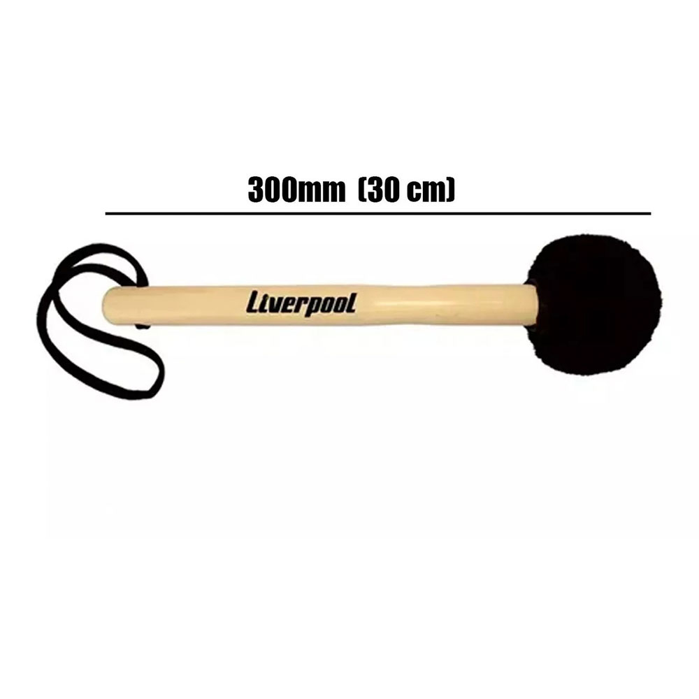 Baqueta Liverpool Maçaneta Para Bumbo Marfim 300mm Pelucia