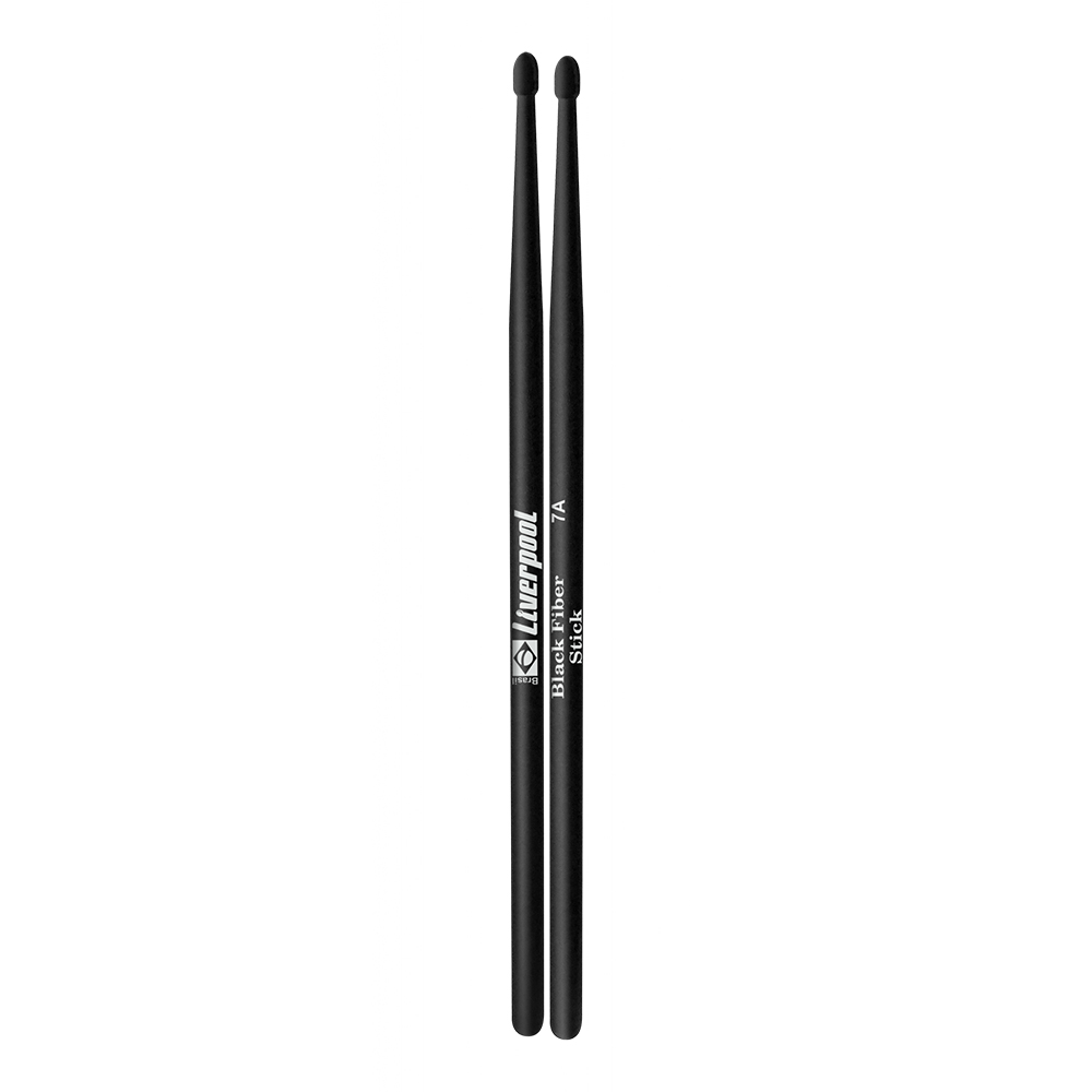 Baquetas Bateria Liverpool Black Fiber Stick 7a Fibra