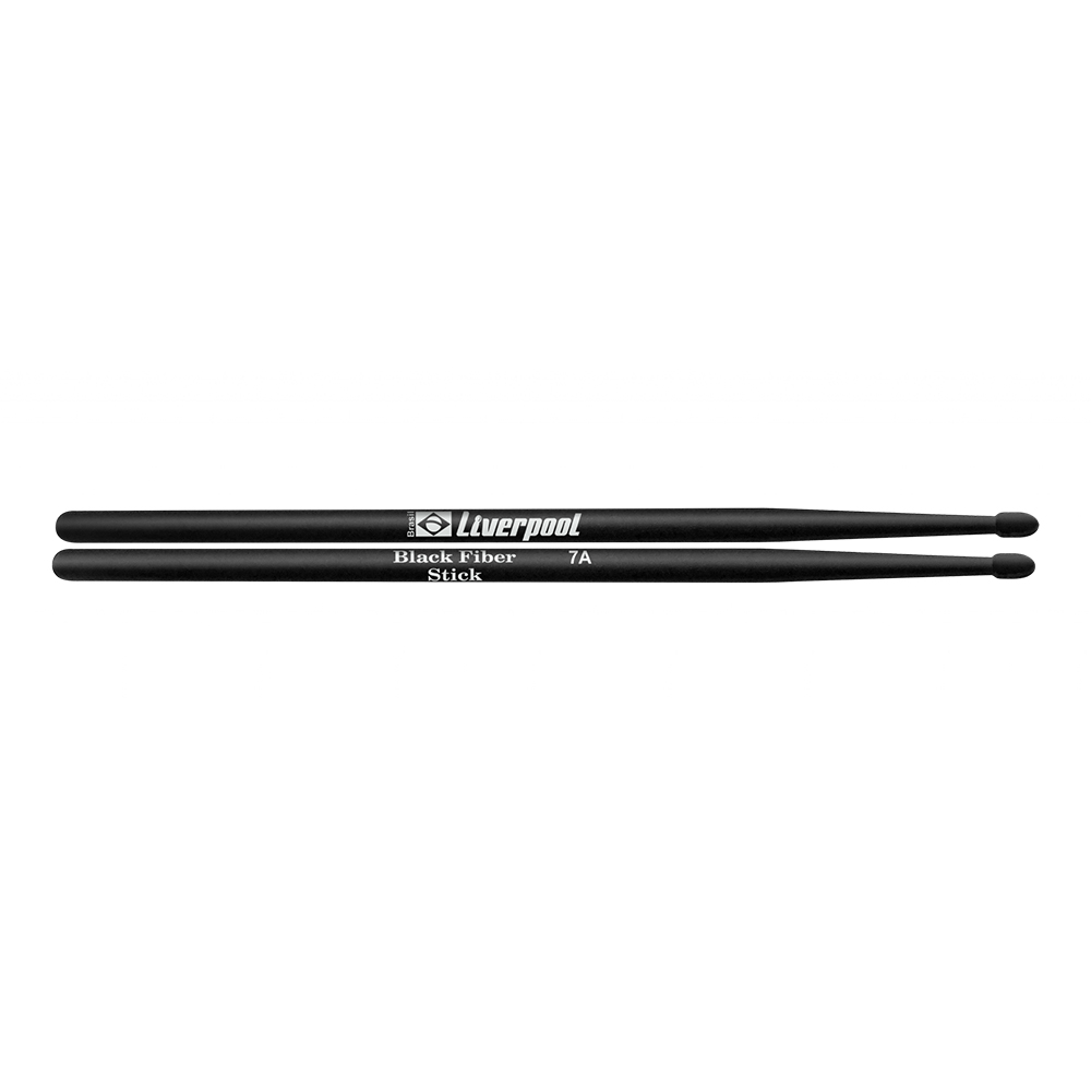 Baquetas Bateria Liverpool Black Fiber Stick 7a Fibra