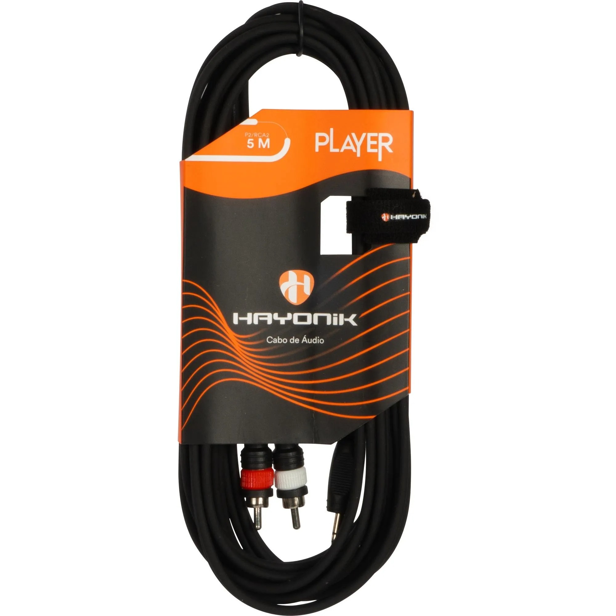 Cabo De Áudio Player P2 X Rca 5 Metros Preto Hayonik