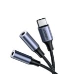Cabo Áudio Ugreen Av144 Tipo C Para 2 Entrada 3,5mm Fêmea