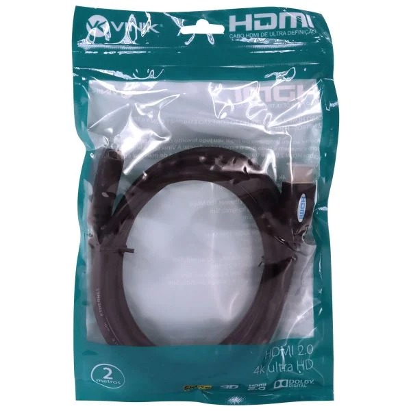 Cabo Extensor Hdmi 4k Hdr 2.0 Com Filtro 2 Metros - Vinik