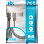 Cabo Hdmi 2.0 4k 3d Pix Ultrahd 19 Pinos Chip 2 Metros