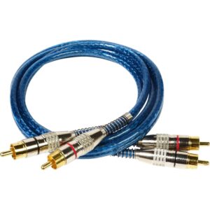 Cabo Profissional Blindado 2 Rca X 2 Rca Azul 1m Storm