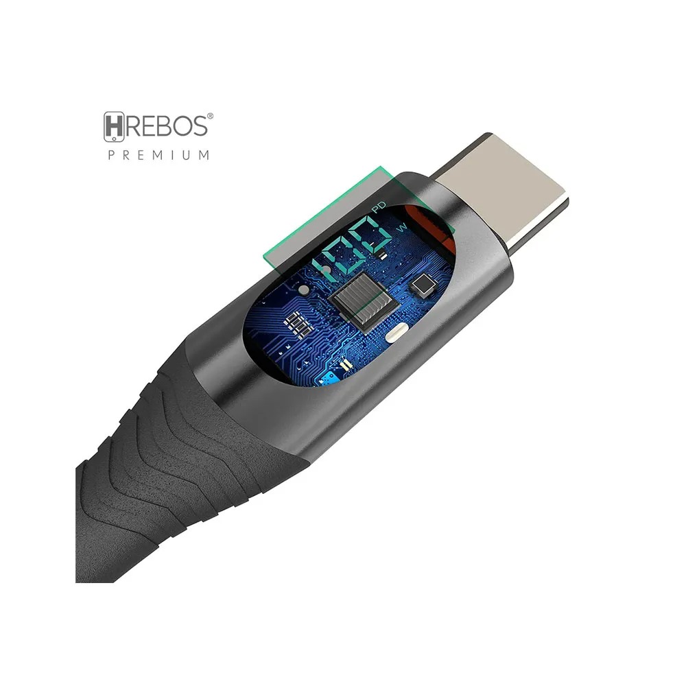Cabo Smartphone Hrebos Cb-301c Usb Tipo C 1.2m Preto