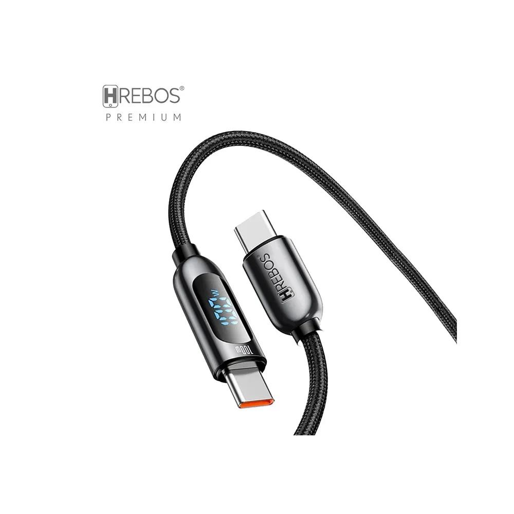 Cabo Smartphone Hrebos Cb-301c Usb Tipo C 1.2m Preto