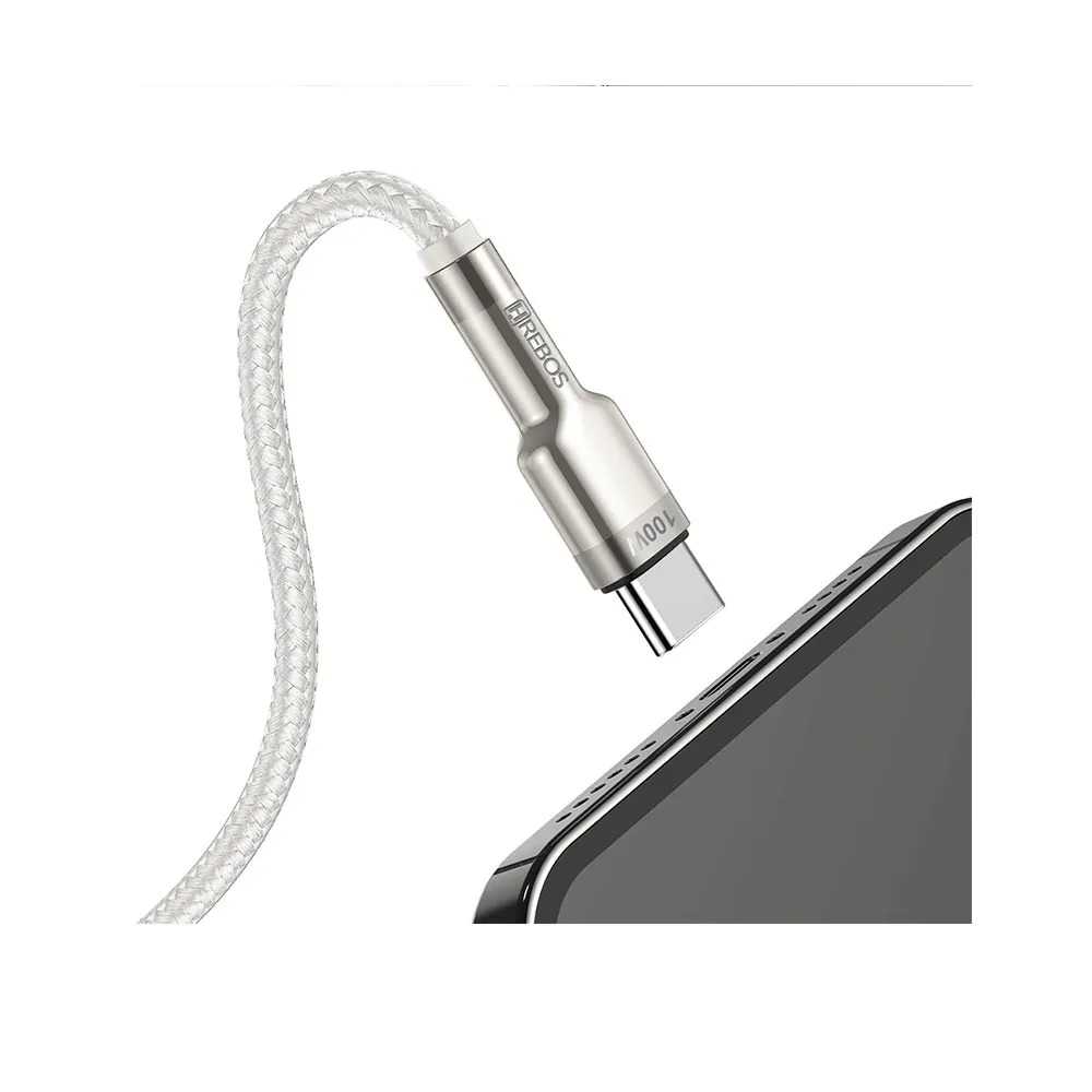 Cabo Smartphone Hrebos Cb251c Tipo C 100w 3.1a Trançado