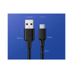 Cabo Dados Carregamento Ugreen Usb Tipo C 3a Us287 2m Preto