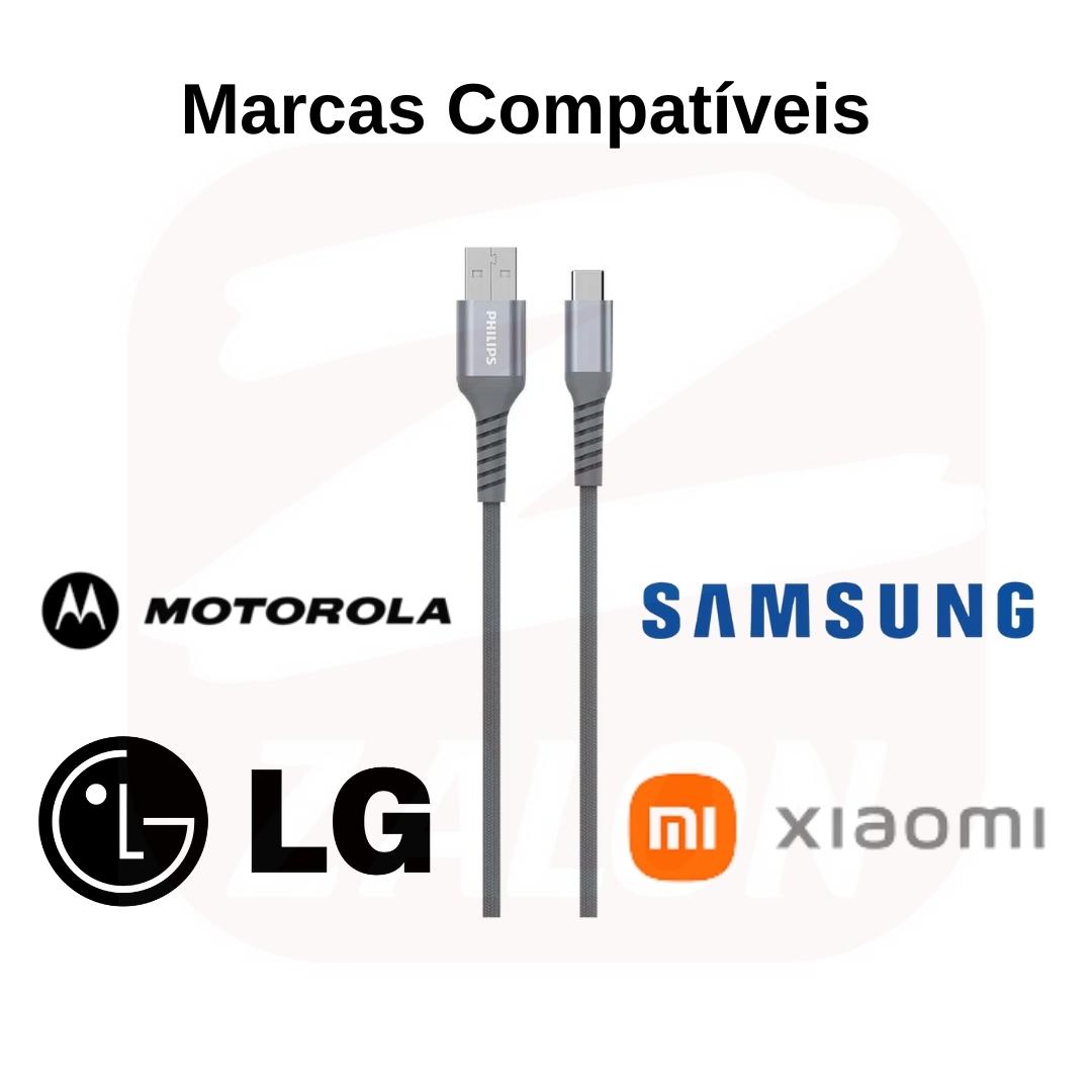 Cabo Philips Carrgeador Smarphone Tipo C Dlc4543a 3a 1,25m