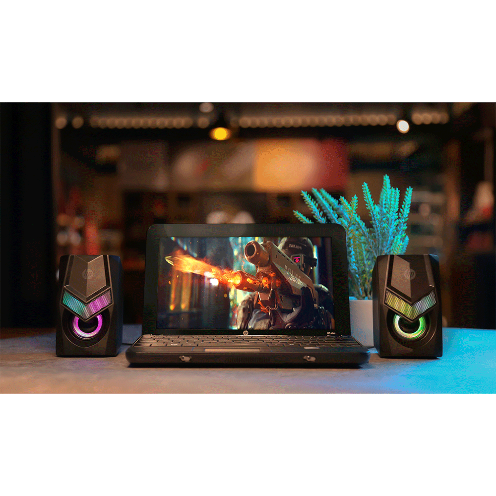 Caixa De Som Hp Dhe-6000 Rgb, Conexão Usb, Estéreo 6w