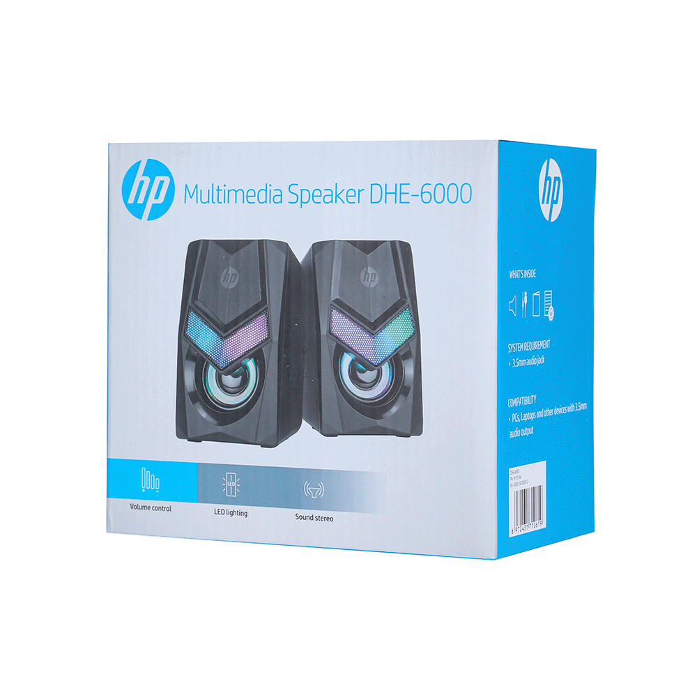 Caixa De Som Hp Dhe-6000 Rgb, Conexão Usb, Estéreo 6w