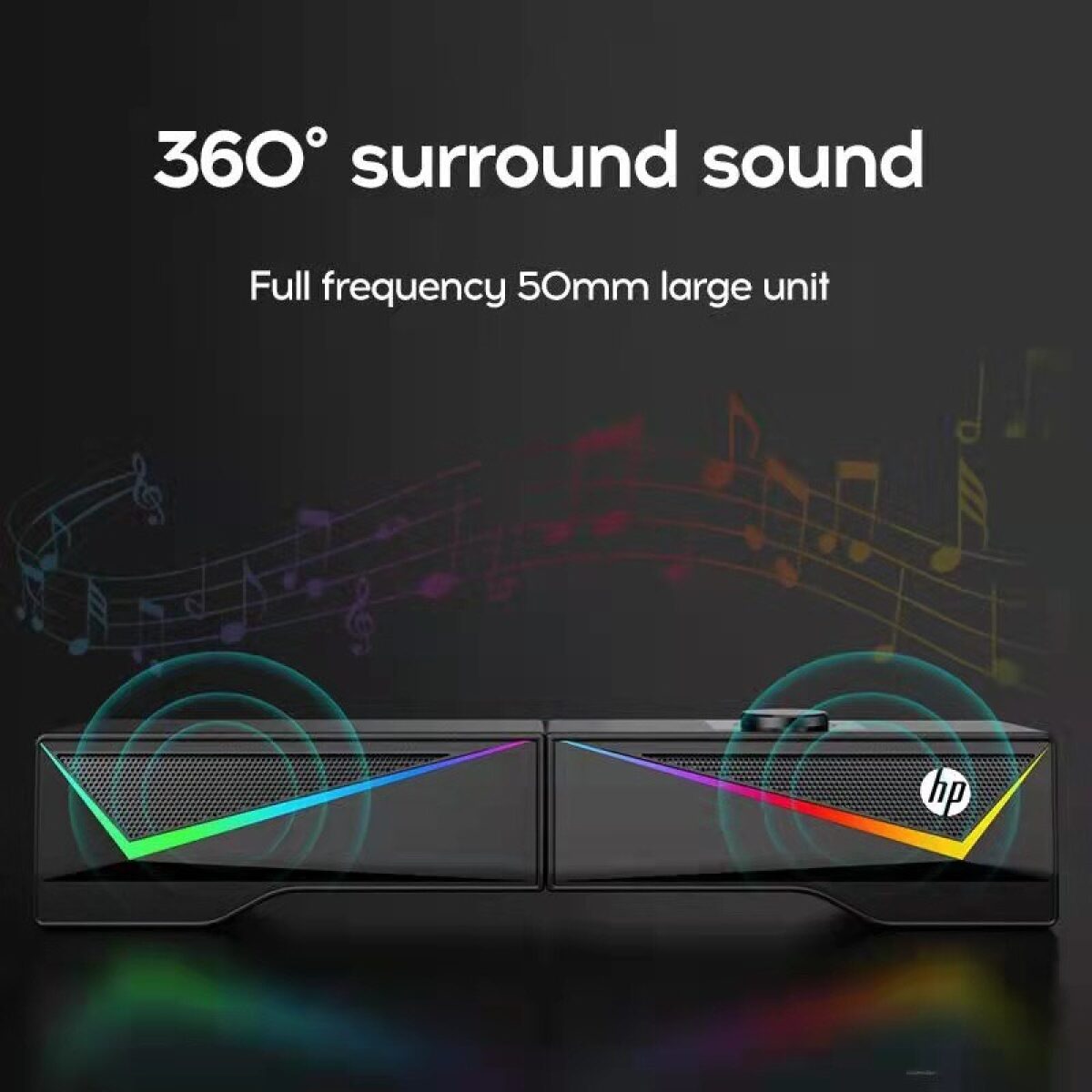 Caixa De Som Soundbar Hp Dhe-6005 Rgb Conexão Usb Led Rgb
