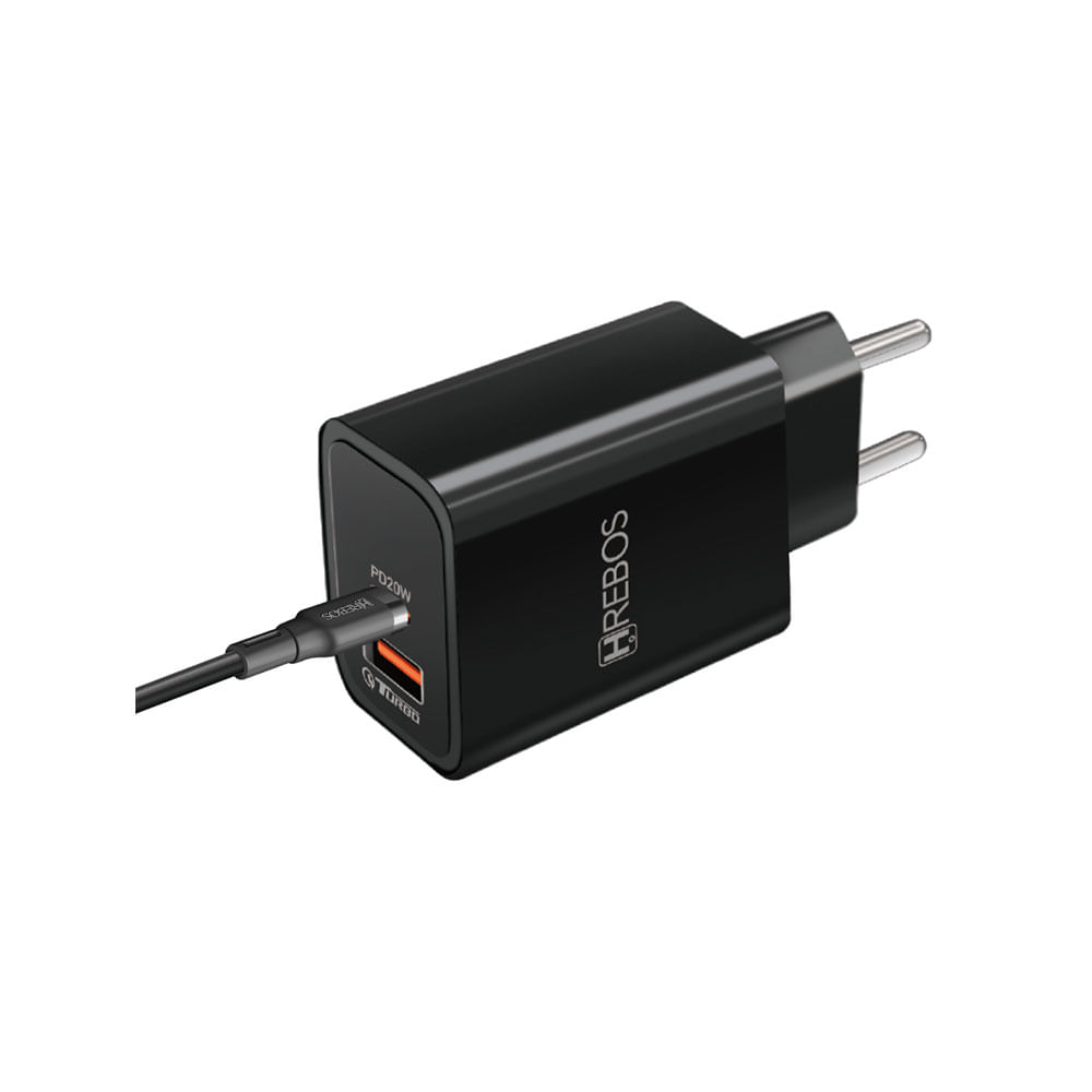 Carregador De Parede Hrebos CRG-154CC Power Turbo 20w Com Cabo Tipo C