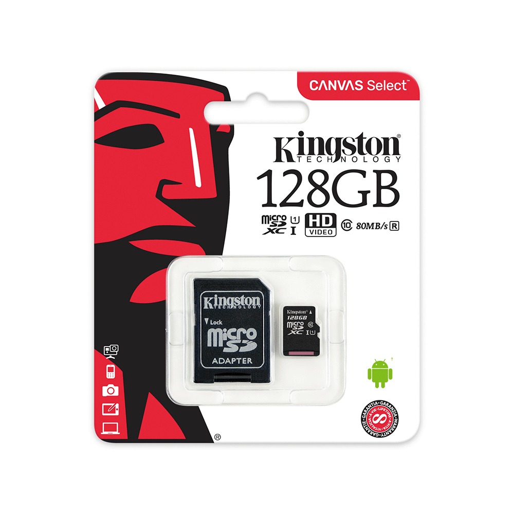 Cartão De Memória Micro Sd Kingston Canvas Select Plus 128gb