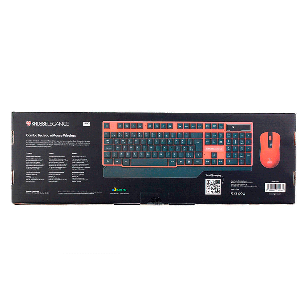 Combo Kross Teclado E Mouse Usb Sem Fio Elegance Kekm553v1