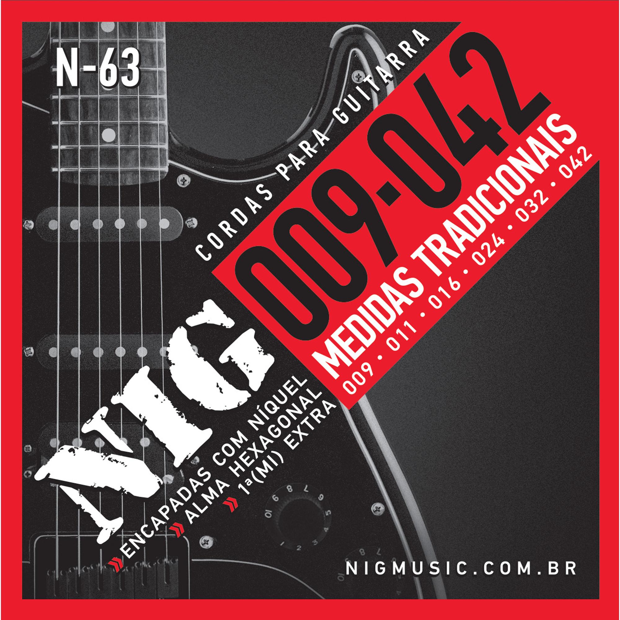 Encordoamento Corda Guitarra Nig Nickel Alma Hexagonal 0.9a