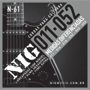 Encordoamento Cordas Guitarra Nig N61 Níquel Alma Hexagonal 0.11