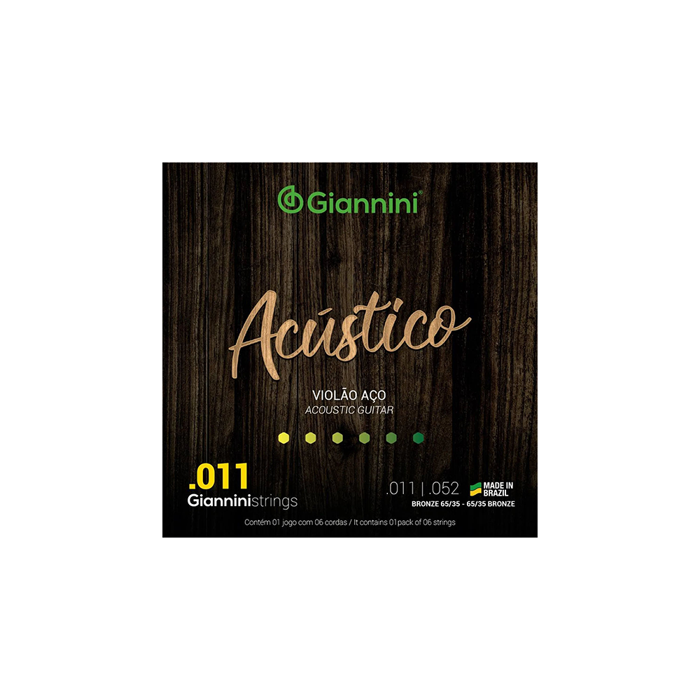 Encordoamento Corda Violão Aço Giannini Acústico 0.9
