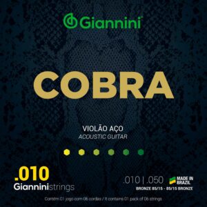 Encordoamento Corda Violão Aço Giannini Cobra Bronze 0.10