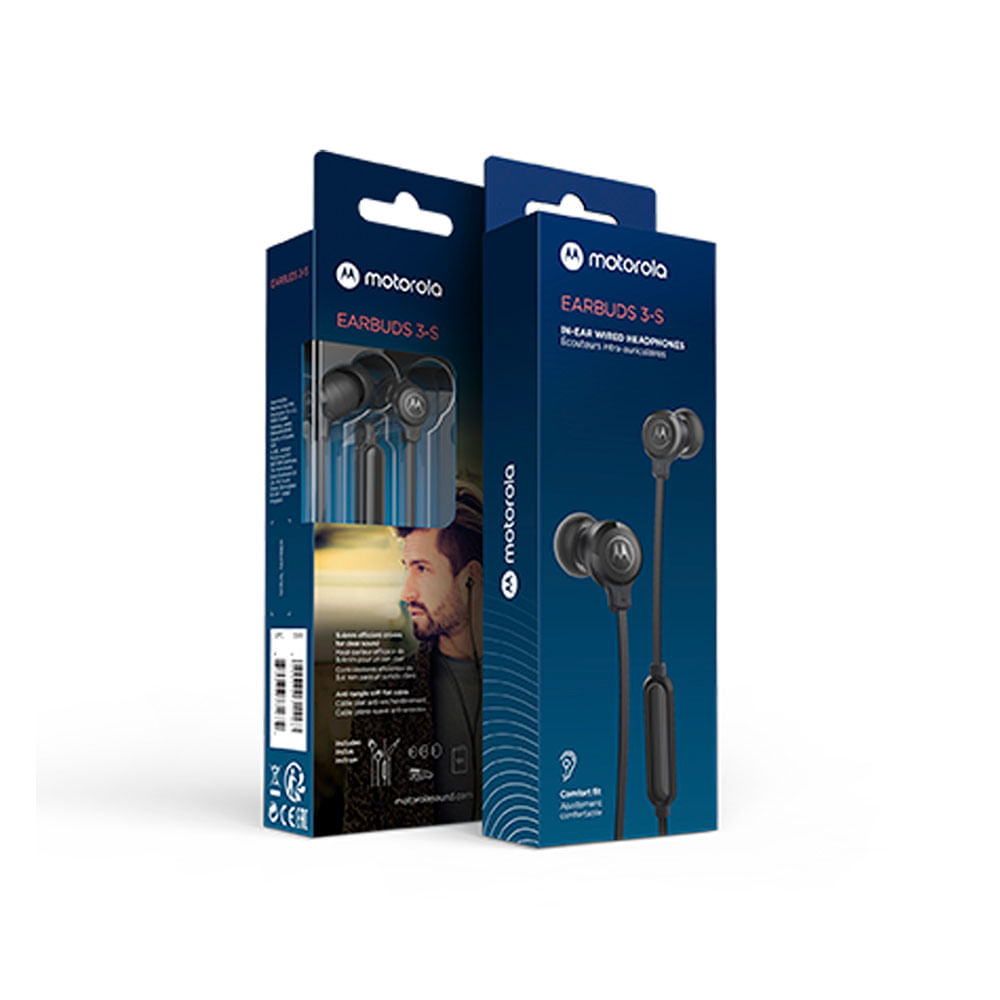 Earphone Fone De Ouvido Motorola Earbuds 3-s, Com Mic E Isolamento