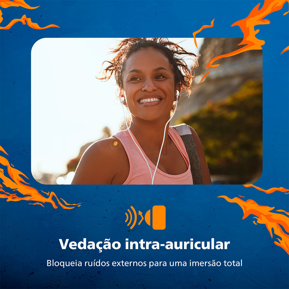 Earphone Fone De Ouvido Tipo C Com Fio Philips Tae2146bk/00 Branco