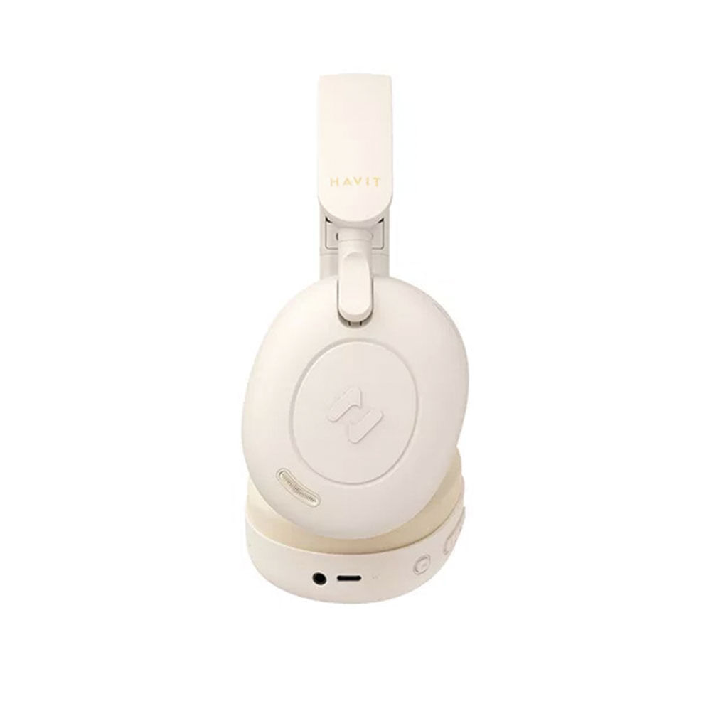 Headphone Fone de Ouvido Havit H655bt Anc Hibrido Bluetooth 5.3 Cor Bege