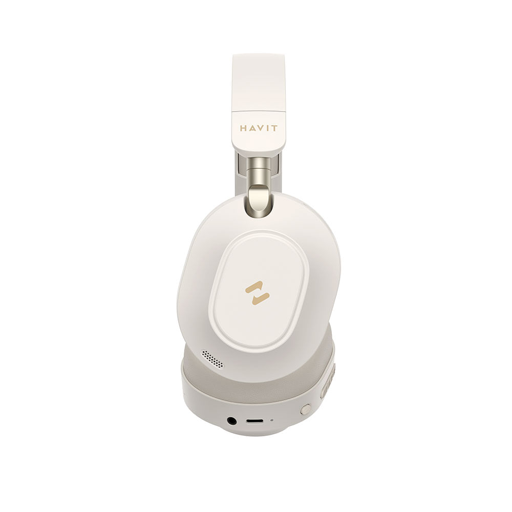Headphone Fone de Ouvido Havit H668bt Cancel Ruído Tecnologia Hi-res Bege