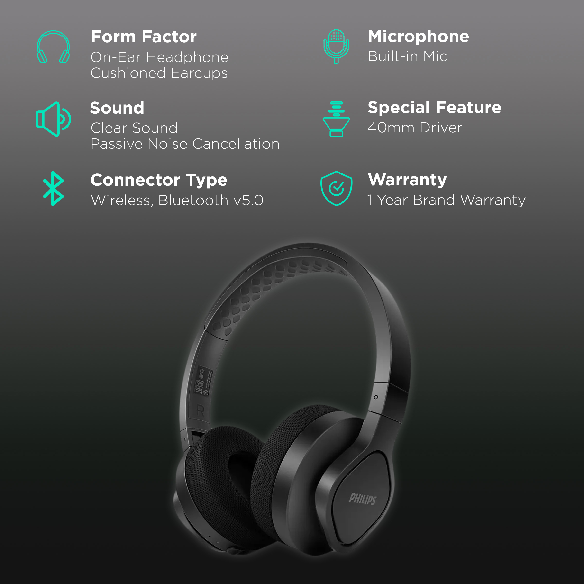 Headphone Fone de Ouvido Bluetooth Philips Taa4216 Wireless