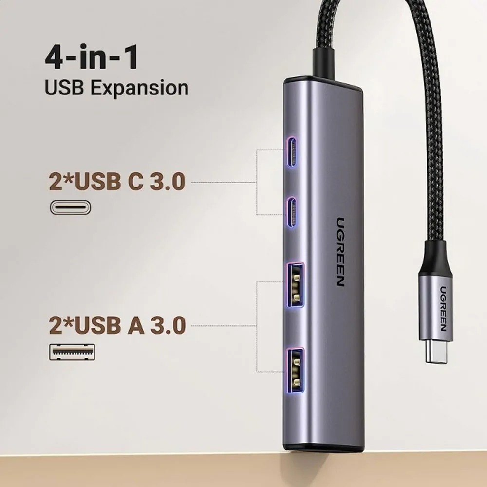 Hub Ugreen Usb-c 3.0 Para 2Usb-a E 2 Usb-c -cm473-15395