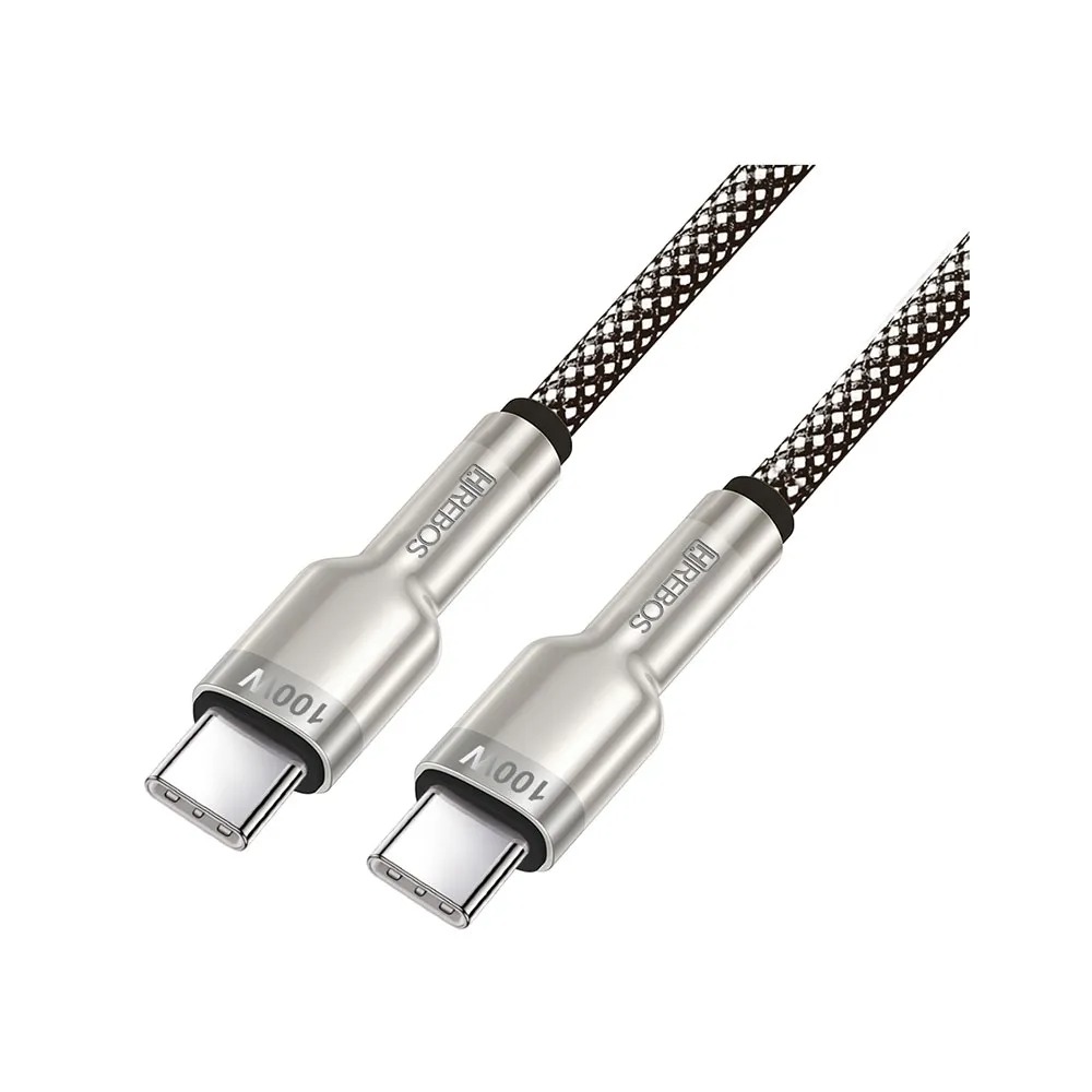 Cabo Auxiliar Hrebos USB-C para USB-C, Metal Waves - CB-351C (1)