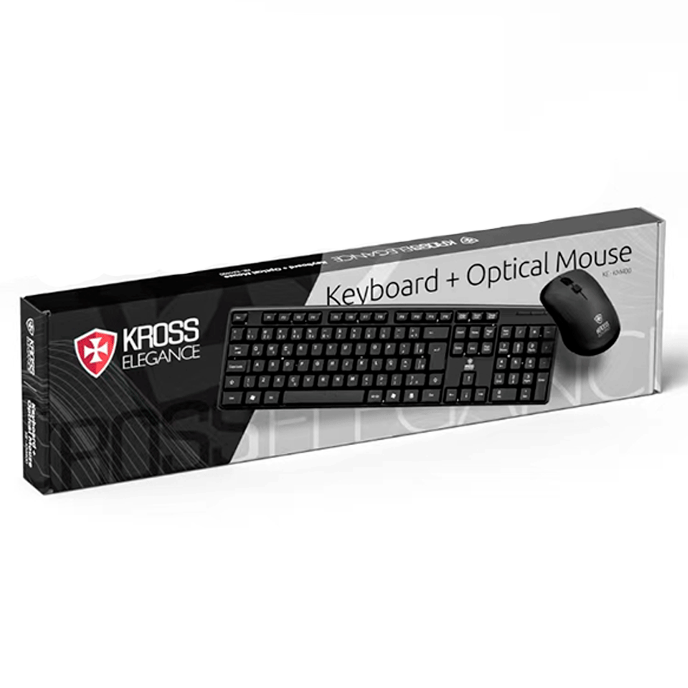 Combo Teclado e Mouse com Fio Kross KE-KM400 V1 Preto – Conforto e Desempenho para PC e Notebook (1)