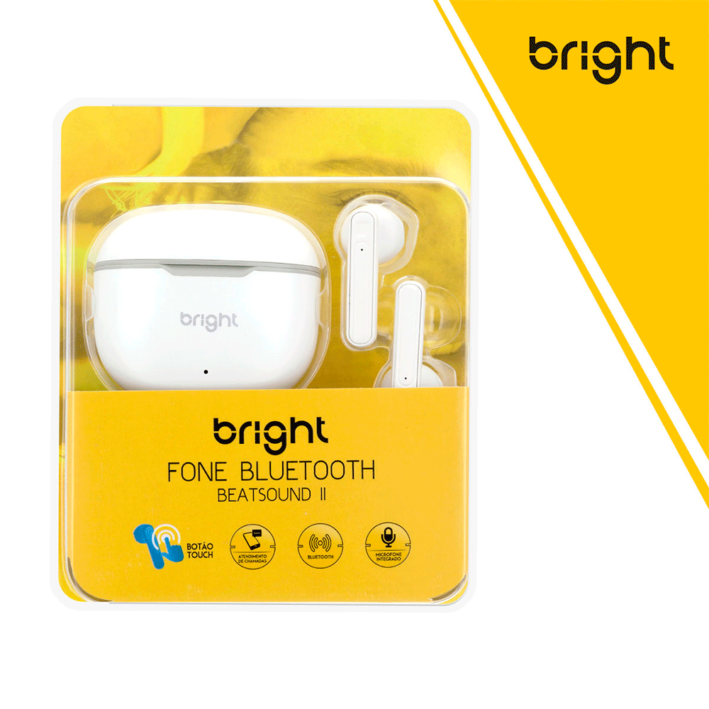 Fone de Ouvido Bright Beatsound II Bluetooth 5.1 FN565 Branco