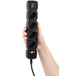 Protetor Eletrônico Intelbras 4 Tomadas, 2 USB, 1 EPE 204 USB BR + Preto Bivolt (1)