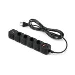 Protetor Eletrônico Intelbras 4 Tomadas, 2 USB, 1 EPE 204 USB BR + Preto Bivolt (1)
