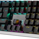 Teclado Gamer Mecânico Kross Elegance Randgrid Rainbow Switch Azul - KE-KG155 Preto