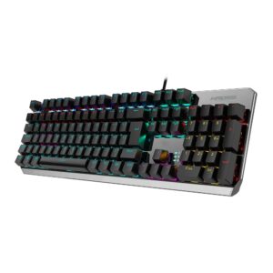 Teclado Gamer Mecânico Kross Elegance Randgrid Rainbow Switch Azul - KE-KG155 Preto