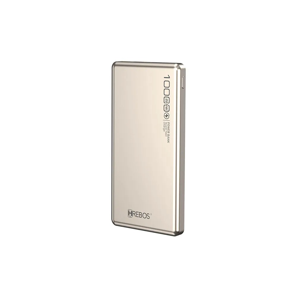 Carregador portátil HREBOS PB-922, 10000AH de Capacidade, Entrada e Saída Type-C Preto