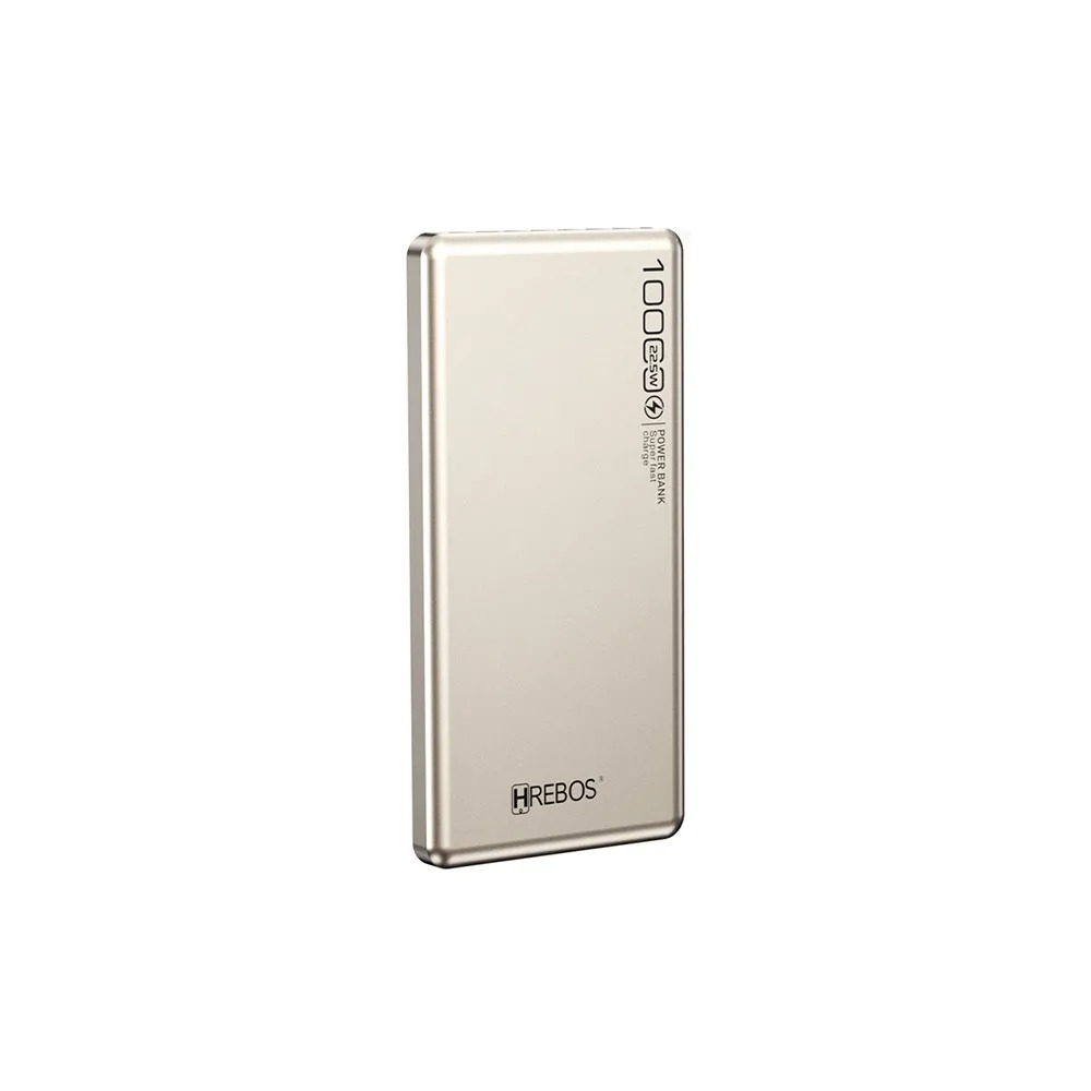 Carregador portátil HREBOS PB-922, 10000AH de Capacidade, Entrada e Saída Type-C Preto