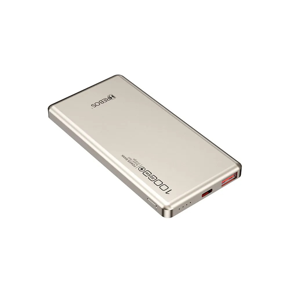 Carregador portátil HREBOS PB-922, 10000AH de Capacidade, Entrada e Saída Type-C Preto
