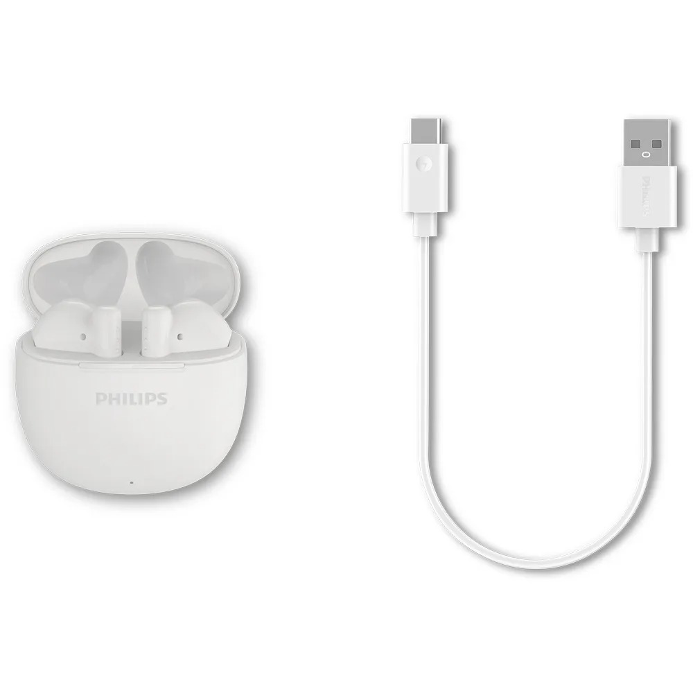 Fone de Ouvido TWS Philips TAT1139WT, Drivers 13mm, Bluetooth 5.4