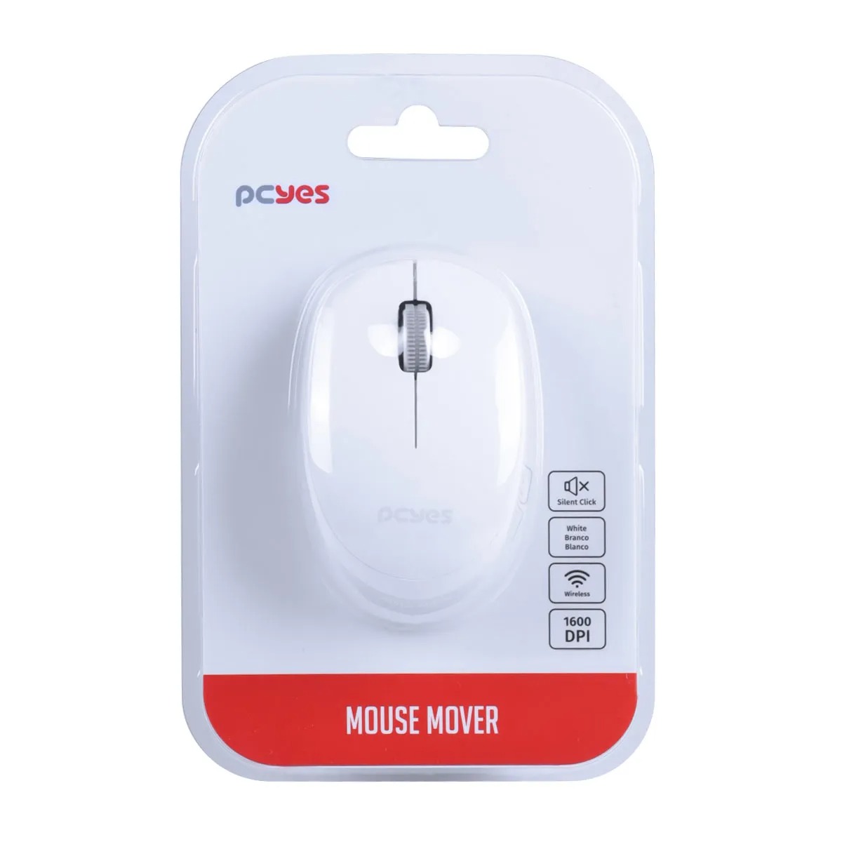 Mouse Sem Fio Mover White 1600Dpi - Wireless 2.4Ghz - Silent Click - Pmmwscw