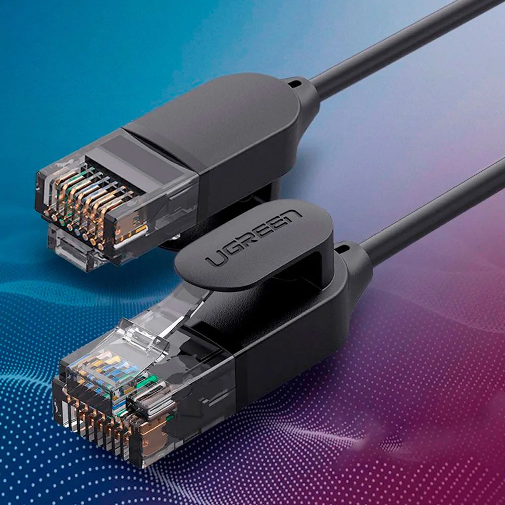 Cabo Rede Ugreen Cat6a 10gbps 500mhz Utp 0.5 Metro Preto